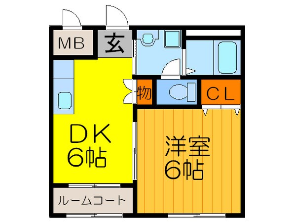 ハイツ八戸ノ里の物件間取画像